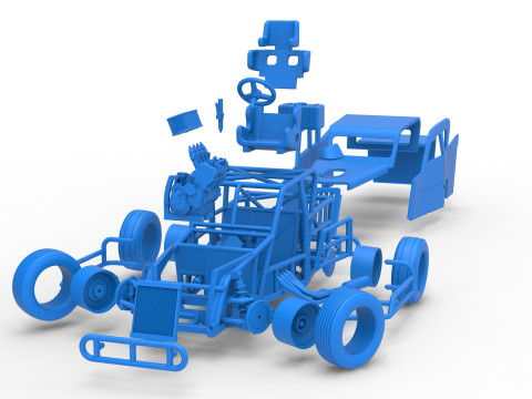 Dwarf car while turning Version 2 Scale 1 to 25 3D Print Model