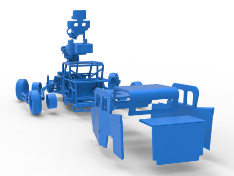 Dwarf car while turning Version 2 Scale 1 to 25 3D Print Model