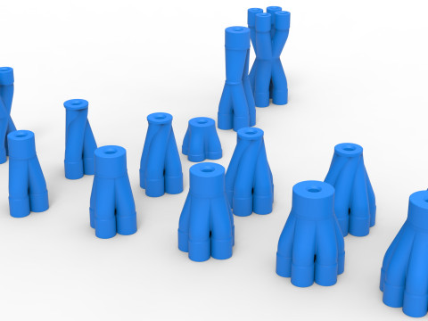 Exhaust Merge collector Set Scale 1 to 25 3D Print Model