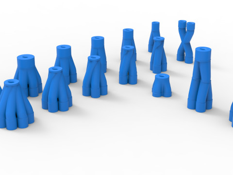 Exhaust Merge collector Set Scale 1 to 25 3D Print Model