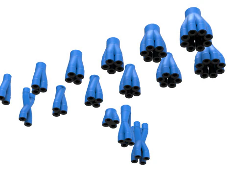 エキゾーストマージコレクター 設定スケール 1 ～ 25 3Dプリントモデル