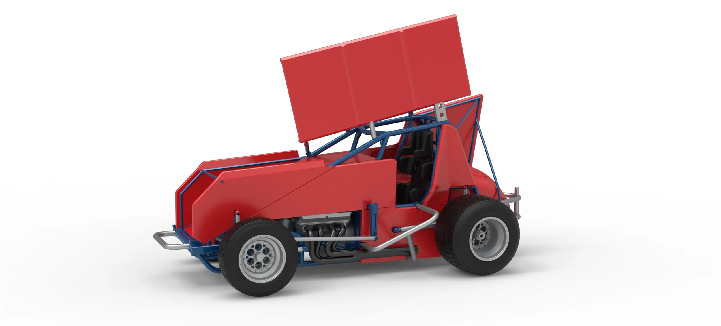 Winged Sprint car Version 2 Scale 1 to 25 3D Print Model .c4d .max .obj .3ds .fbx .stl .blend 