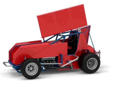 Winged Sprint car Version 2 Scale 1 to 25 3D Print Model