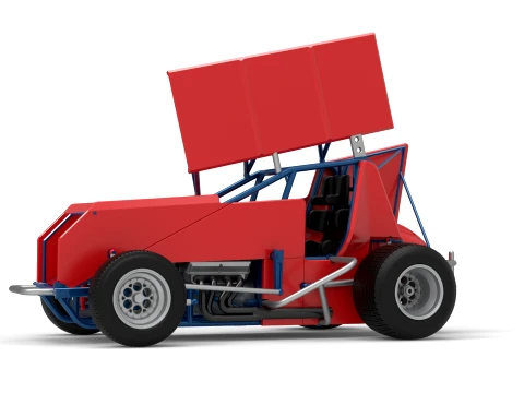 Winged Sprint car Version 2 Scale 1 to 25 3D Print Model