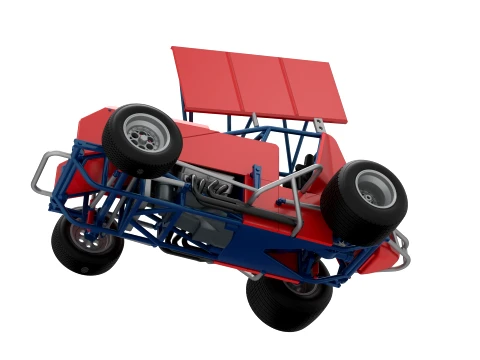 Winged Sprint car Version 2 Scale 1 to 25 3D Print Model