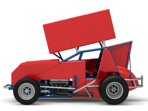 Winged Sprint car Version 2 Scale 1 to 25 3D Print Model