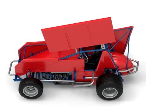 Winged Sprint car Version 2 Scale 1 to 25 3D Print Model