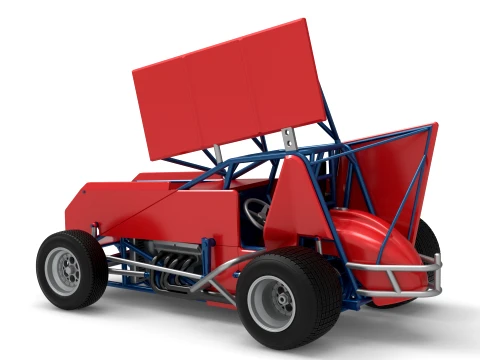Winged Sprint car Version 2 Scale 1 to 25 3D Print Model