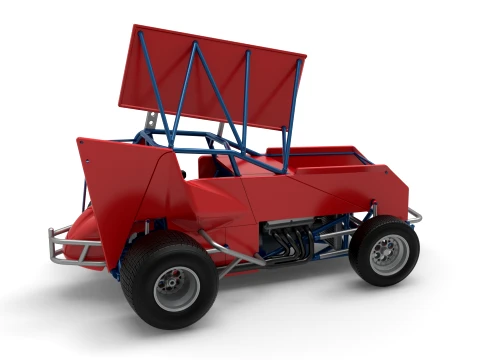 Winged Sprint car Version 2 Scale 1 to 25 3D Print Model