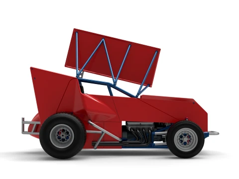 Winged Sprint car Version 2 Scale 1 to 25 3D Print Model