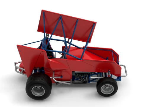 Winged Sprint car Version 2 Scale 1 to 25 3D Print Model