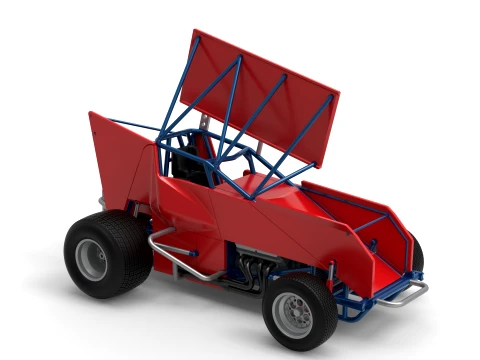Winged Sprint car Version 2 Scale 1 to 25 3D Print Model