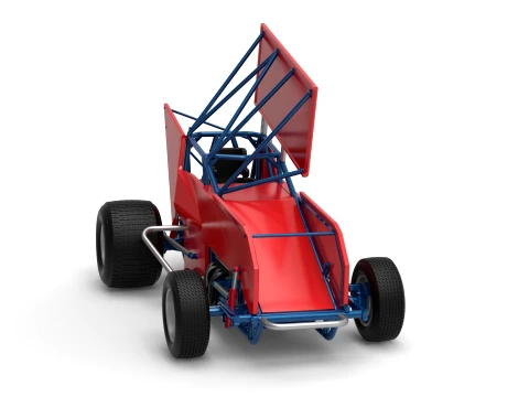 Winged Sprint car Version 2 Scale 1 to 25 3D Print Model