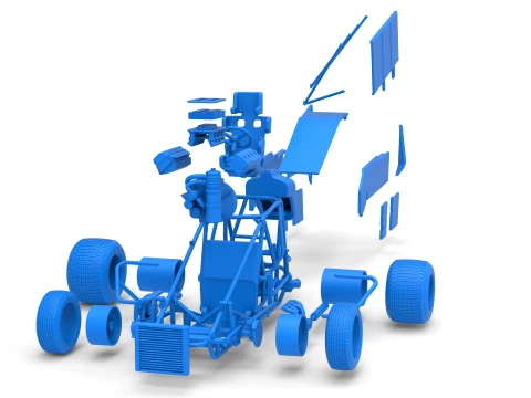 Winged Sprint car Version 2 Scale 1 to 25 3D Print Model