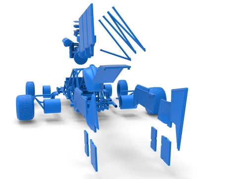 Winged Sprint car Version 2 Scale 1 to 25 3D Print Model