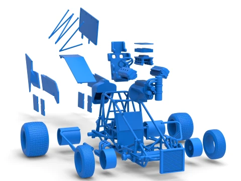 Winged Sprint car Version 2 Scale 1 to 25 3D Print Model
