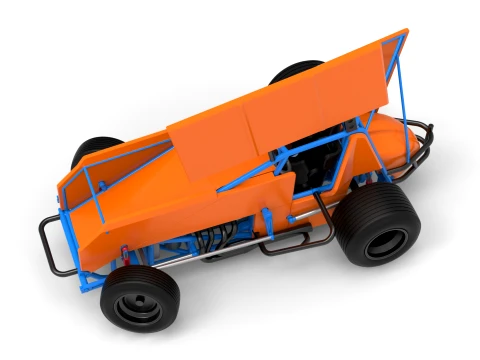 Winged Sprint car Version 2 while turning Scale 1 to 25 3D Print Model