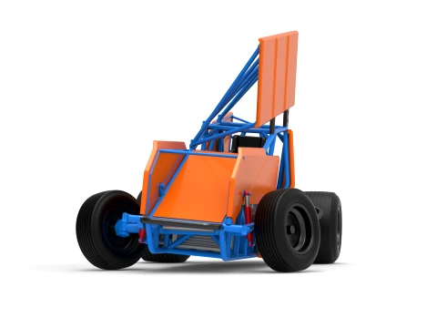 Winged Sprint car Version 2 while turning Scale 1 to 25 3D Print Model
