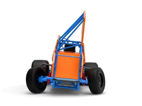 Winged Sprint car Version 2 while turning Scale 1 to 25 3D Print Model