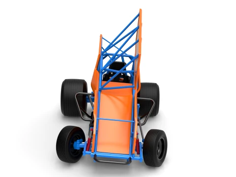 Winged Sprint car Version 2 while turning Scale 1 to 25 3D Print Model