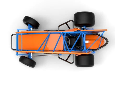 Winged Sprint car Version 2 while turning Scale 1 to 25 3D Print Model