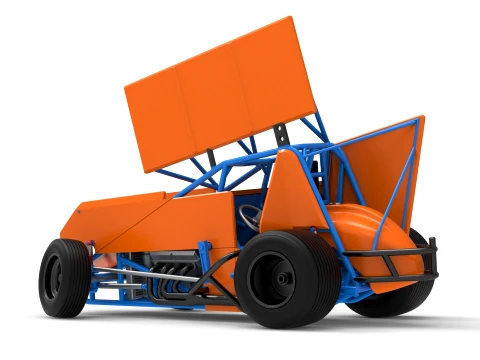 Winged Sprint car Version 2 while turning Scale 1 to 25 3D Print Model