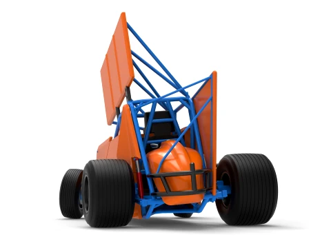 Winged Sprint car Version 2 while turning Scale 1 to 25 3D Print Model