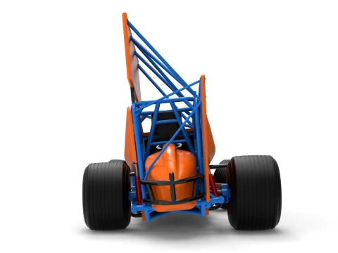 Winged Sprint car Version 2 while turning Scale 1 to 25 3D Print Model