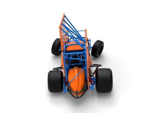 Winged Sprint car Version 2 while turning Scale 1 to 25 3D Print Model