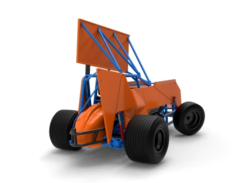 Winged Sprint car Version 2 while turning Scale 1 to 25 3D Print Model
