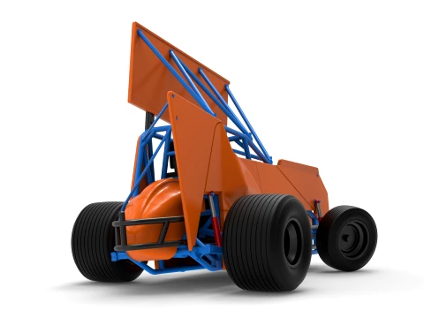 Winged Sprint car Version 2 while turning Scale 1 to 25 3D Print Model