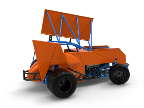 Winged Sprint car Version 2 while turning Scale 1 to 25 3D Print Model