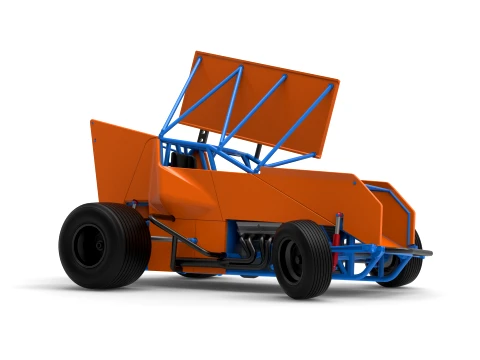 Winged Sprint car Version 2 while turning Scale 1 to 25 3D Print Model