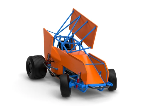 Winged Sprint car Version 2 while turning Scale 1 to 25 3D Print Model