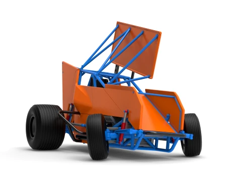 Winged Sprint car Version 2 while turning Scale 1 to 25 3D Print Model
