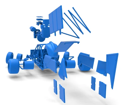 Winged Sprint car Version 2 while turning Scale 1 to 25 3D Print Model