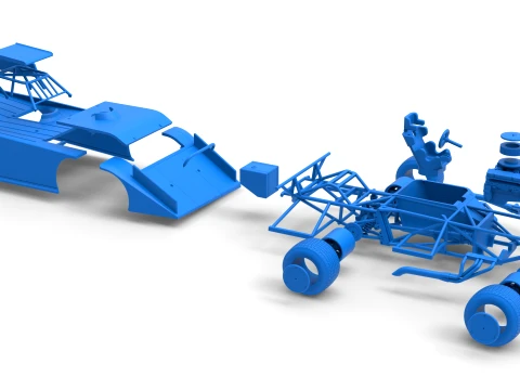 Wedge Dirt Late model Scale 1 to 25 3D Print Model