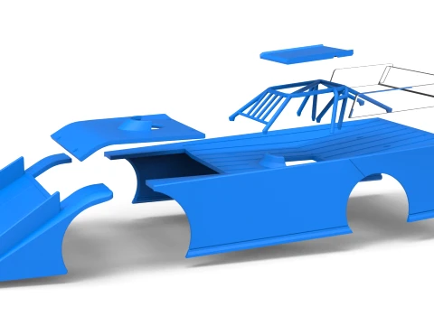 Shell of Wedge Dirt Late model Scale 1 to 25 3D Print Model