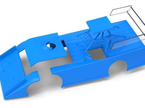 Shell of Wedge Dirt Late model Scale 1 to 25 3D Print Model