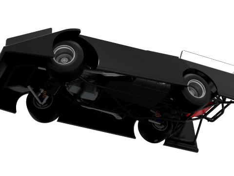 Wedge Dirt Late model while turning Scale 1 to 25 3D Print Model