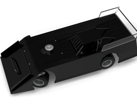 Wedge Dirt Late model while turning Scale 1 to 25 3D Print Model