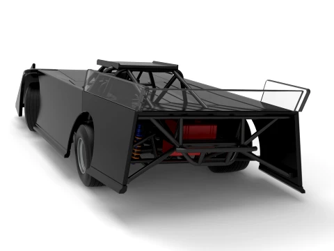 Wedge Dirt Late model while turning Scale 1 to 25 3D Print Model