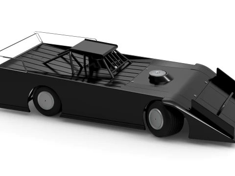 Wedge Dirt Late model while turning Scale 1 to 25 3D Print Model