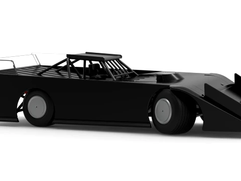 Wedge Dirt Late model while turning Scale 1 to 25 3D Print Model