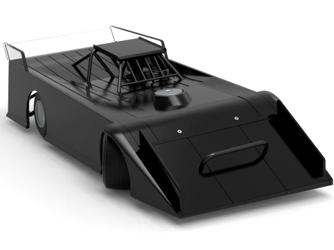 Wedge Dirt Late model while turning Scale 1 to 25 3D Print Model