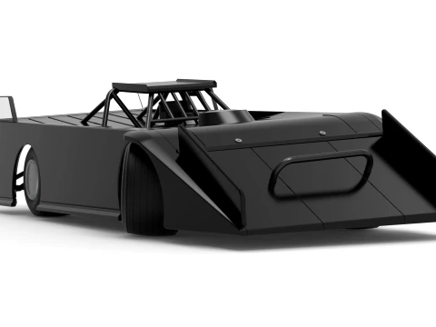 Wedge Dirt Late model while turning Scale 1 to 25 3D Print Model