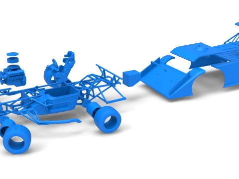 Wedge Dirt Late model while turning Scale 1 to 25 3D Print Model