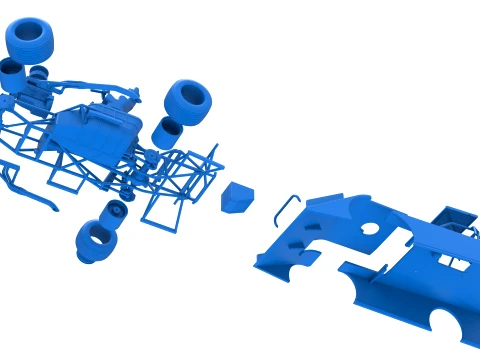 Wedge Dirt Late model while turning Scale 1 to 25 3D Print Model