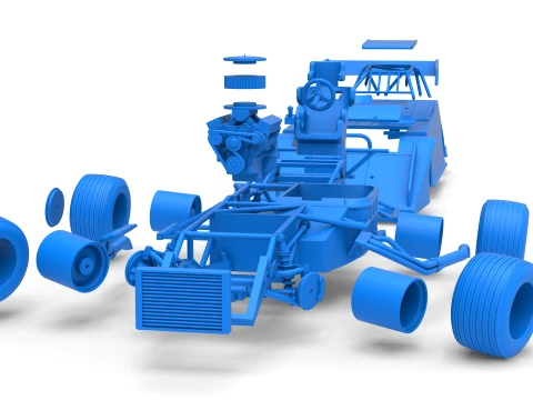 Wedge Dirt Late model while turning Scale 1 to 25 3D Print Model