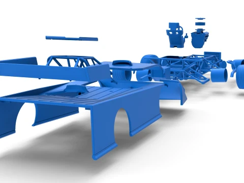 Wedge Dirt Late model while turning Scale 1 to 25 3D Print Model